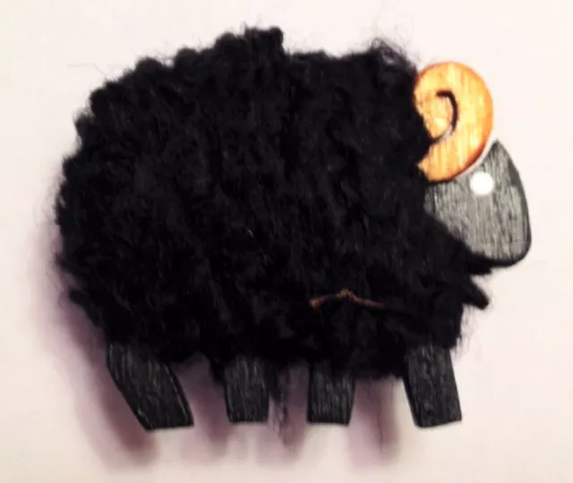 Camus Handmade Black Ram Needle Minder for Cross Stitch and Needlepoint