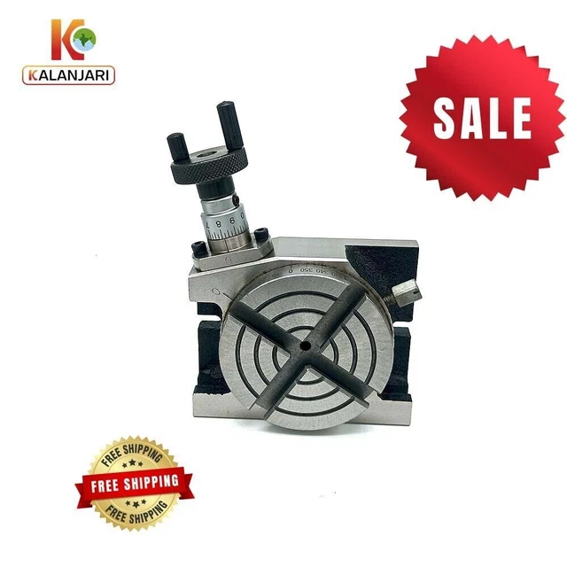 3” Inch Rotary Table 80mm Horizontal & Vertical Low Profile With 4 Milling...