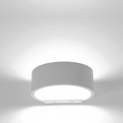 Applique bianco tondo LED 10W resa 100W lampada luce parete camera letto 230V