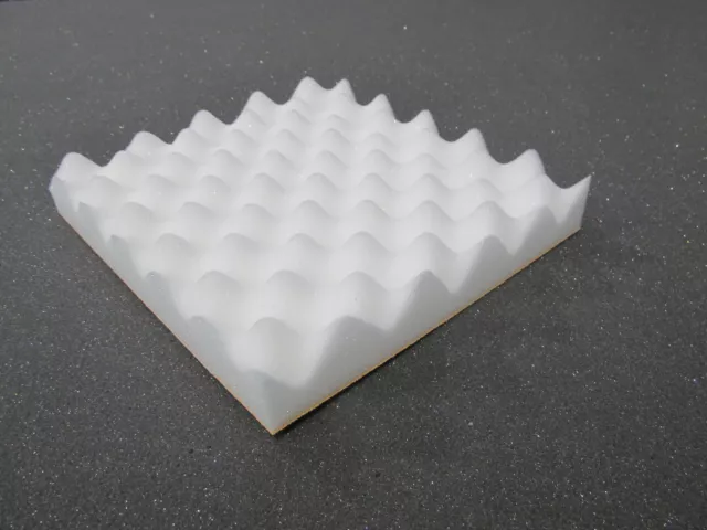 ACOUSTIC FOAM SOUND PROOFING 24 TILES in white - (12" x 12" x 40mm)