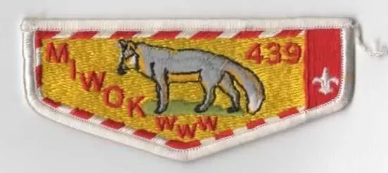 OA Miwok Lodge 439 Flap WHT Bdr. Santa Clara County Council 55 San Jose, CA [KY-
