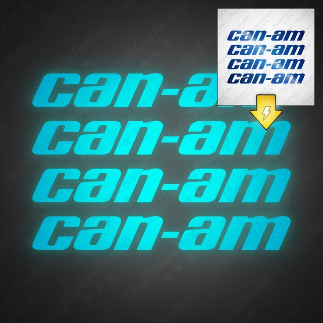 KIT 4 CAN-AM Stickers 3.9" each Reflective BLUE Decal Ryker Spyder ...
