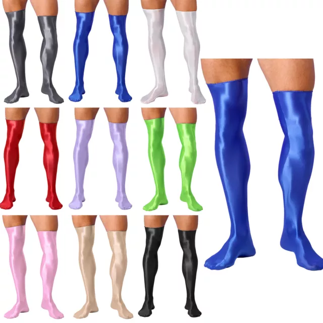 Mens Pantyhose Accessories Stockings Solid Color Underwear Stay-ups Clubwear