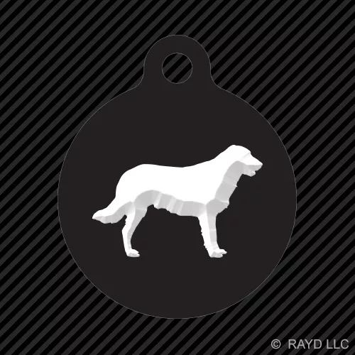 Flat Coated Retriever Keychain Round with Tab dog engraved canine pet