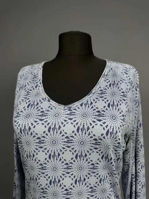 ICEBREAKER BODYFIT+ BLUE Merino Wool Long Sleeve Geometric T Shirt ...