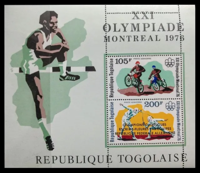 060. Togo 1976 Briefmarke M/S Montreal Olympiade Mit Überdruck. MNH