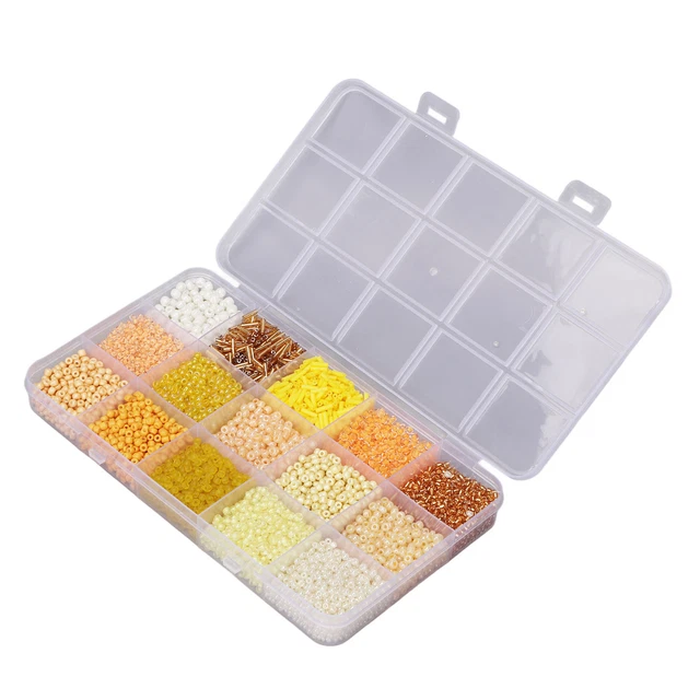 Perles De Rocaille Artisanales Perles De Rocaille En Verre 15 Compartiments Pour