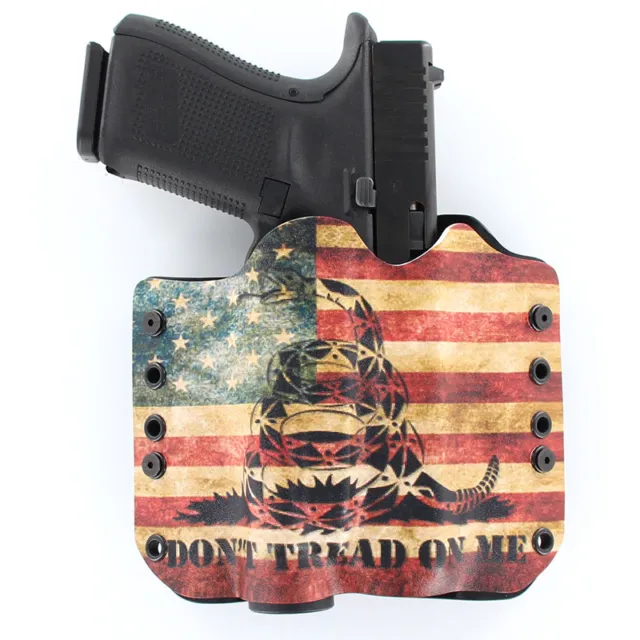 OWB Kydex Holster for 50+ Hanguns with STREAMLIGHT TLR-3 DON'T TREAD SNAKE FLAG