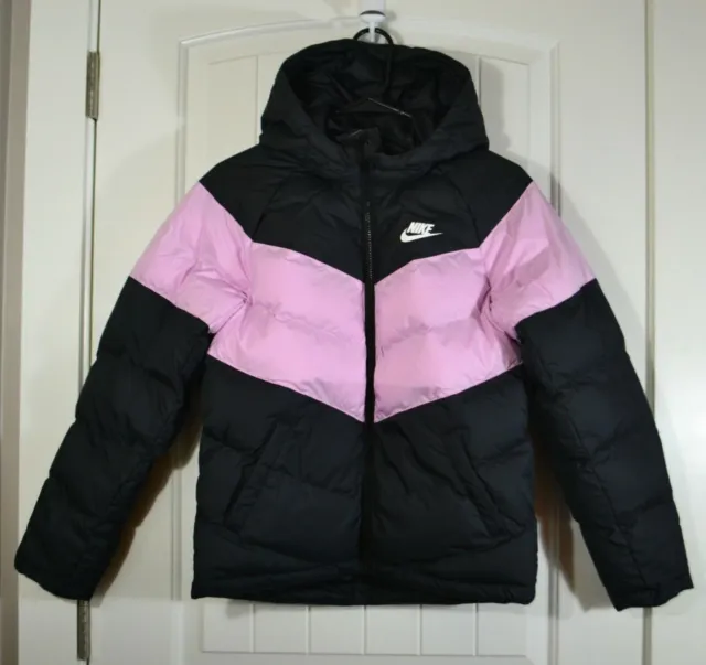 Nwt Girls Youth Nike Jacket Sportswear Hoodie Colorblock Puffer Coat Sz M, L