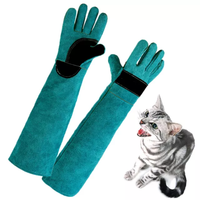 Tier Handhabung Anti-Biss-Handschuhe Training Katze Hund Haustier Leder Sicherhe