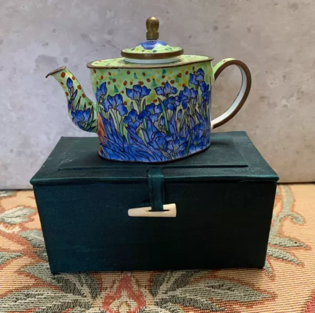 Trade & Aid Mini Enamel Teapot - Van Gogh Irises -  Charlotte Di Vita - 2322UK