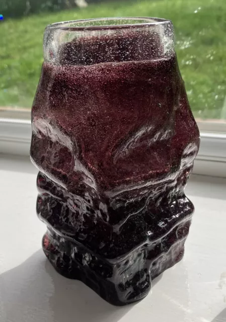 RARE Early Mdina TEXTURED Glass Vase - Michael Harris - Isle of Wight Interest