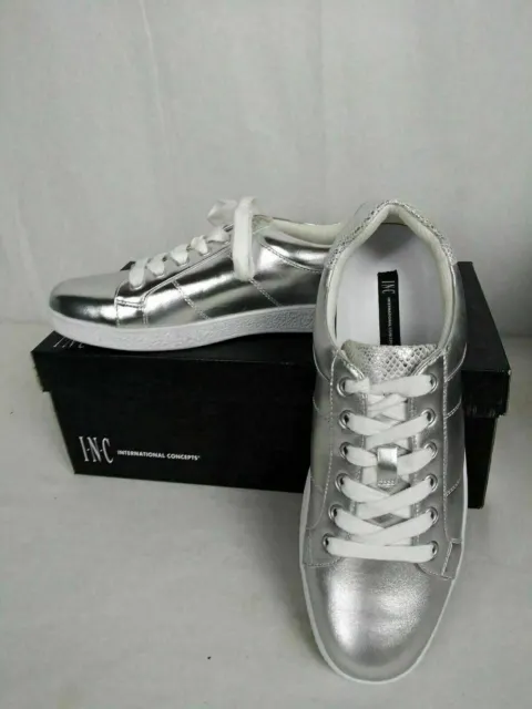 INC Concepts Men's Silver ORION Lace Up Fashion Sneakers Shoes Size 8.5 M US