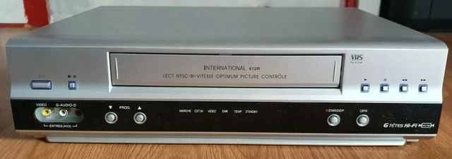 Magnétoscope VHS International 612R (6 Têtes) PAL SECAM Avec Télécommande, Occasion
