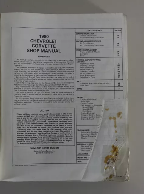 Manuale Officina/Manuale Riparazione Chevrolet Corvette C3 dal 1980 2