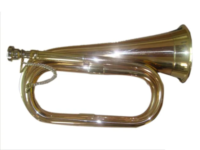 Beautiful Sounds!! Brand New Excellent Army,Cadet Bugle With Free Hard Case+M/P