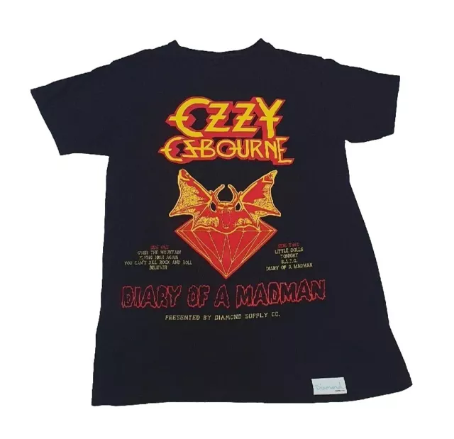 Ozzy Osbourne Diary of A Madman Diamond Supply Co Black T-Shirt Men's Size Small