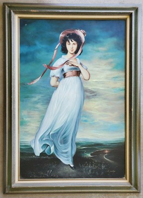 "PINKIE" After THOMAS LAWRENCE - ORIGINAL HAND PAINTED OIL PAINTING PORTRAIT