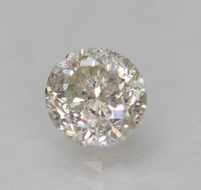 Certified 0.72 Carat H SI2 Round Brilliant Enhanced Natural Loose Diamond 5.13mm