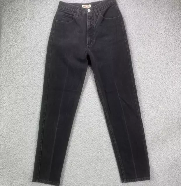 Vintage Guess Jeans Womens 30 Black Denim Made in USA High Rise Taper Mom READ