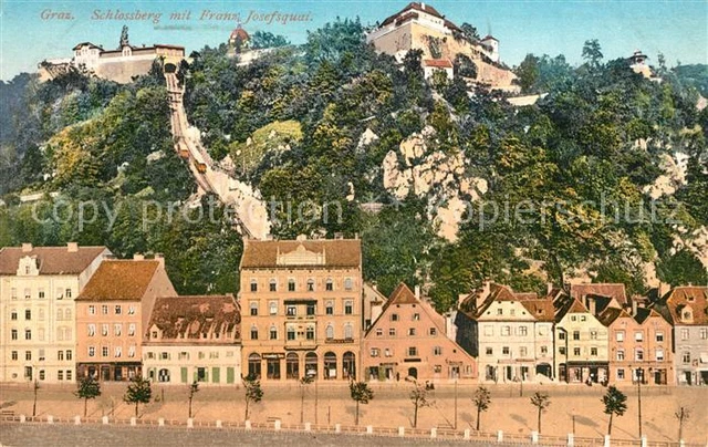 43107582 Graz_Steiermark Schlossberg mit Franz Josefsquai Graz_Steiermark
