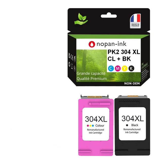 Kit De Cartouches D'encre Compatibles HP 304 XL - Noir + Couleur - Pour Deskjet 2620-2634, Envy 5020