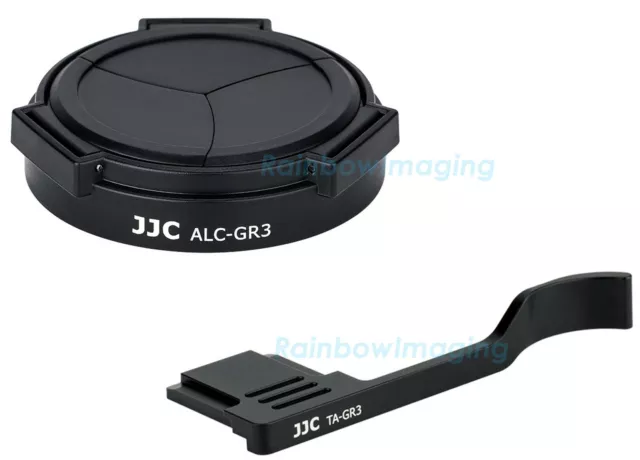 JJC TA-GR3 Metal Thumbs Up Grip & Auto Lens Cap for Ricoh GR III Camera GRIII