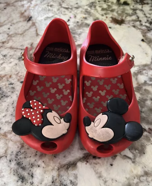 Disney Mickey and Minnie Mouse Toddler Size 7 Red Shoes Mini Melissa