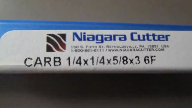 New, Niagara Cutter N76608, 1/4 by 1/4 by 5/8 by 3 6F