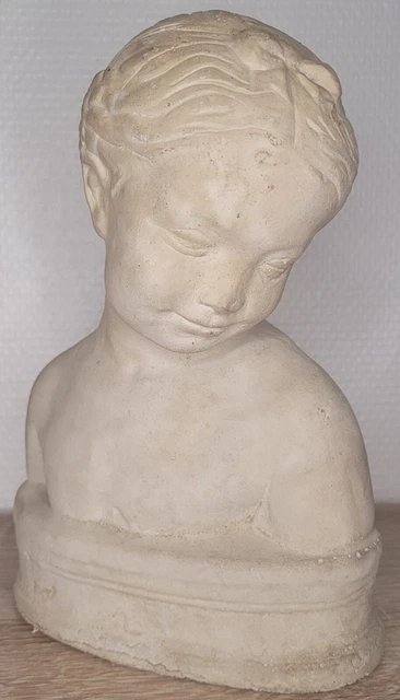 Antique ancien buste de femme en plâtre