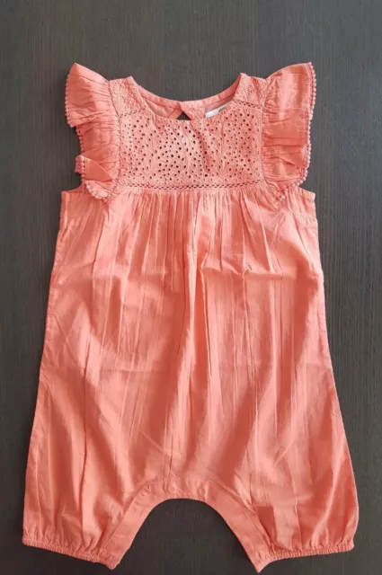 Gorgeous Baby Girl Coral Pink Romper Size 18 Months La Redoute Brand new