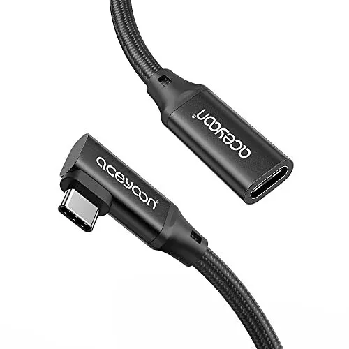 Aceyoon Cable USB C Coudé 20cm, Cable USB C 90 DegréS Charge