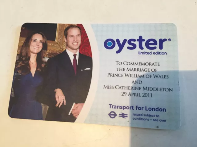 Collectable 2011 ROYAL WEDDING OYSTER CARD LIMITED EDITION WILLIAM KATE