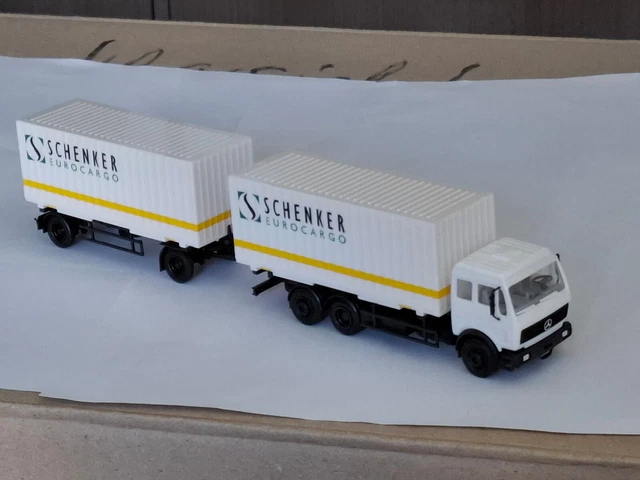 Miniature Herpa Sondermodell MAN F2000 Schenker Eurocargo – 1/87 – Camion Porte-remorque – Occasion