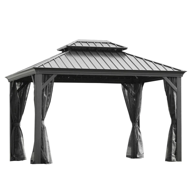 LECO Hardto Pavillon Helena ca. 365 x 300 x 290 cm Gartenpavillon Pergola Garten
