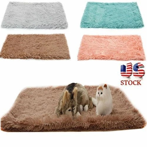 Pets Dog Cat Blanket Mat Warm Long Plush Soft Fleece Dog Cat Bed Pad Cushion