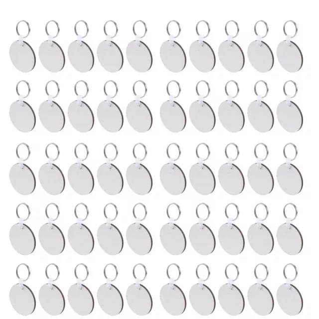 50 Pieces Round Sublimation Keychain Blanks  Blank Board Key Rings Blanks Y5A6