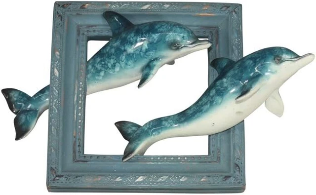Comfy Hour Under The Sea Collection 6" Two Swimming Dolphins Coastal Ocean Theme