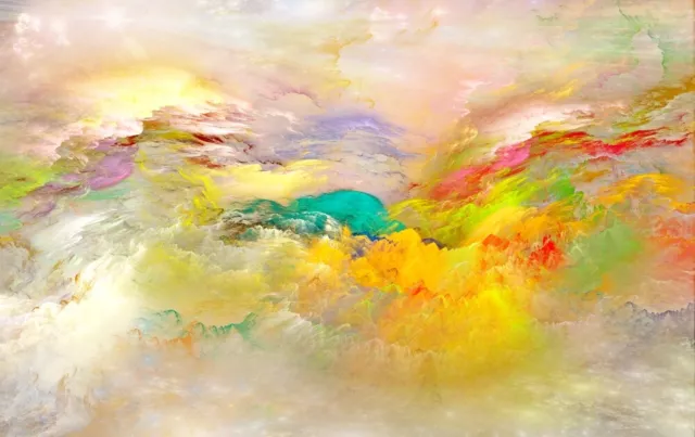 Beautiful Abstract Clouds Colorful Print Home Decor Wall Art choose your size 2