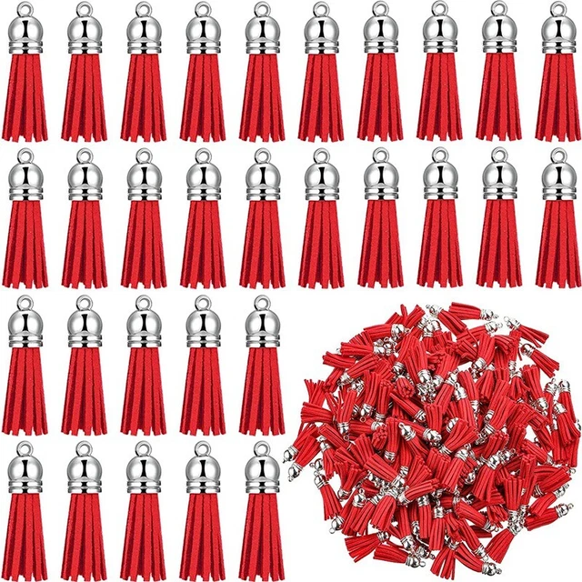 100 piezas Llavero Borlas Colgantes de Cuero Sintético Decoración de Llavero para MakingU2G3