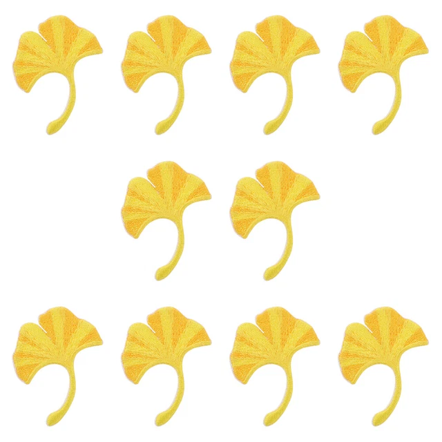 10 Pcs Camicia Patch Di Foglie Di Ginkgo Giacca Ricamata Jeans Patch Cappello