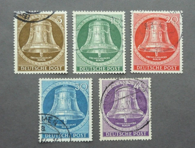 Berlin 1953, Freiheitsglocke Mitte, kompletter Satz, Nr. 101-105, gestempelt