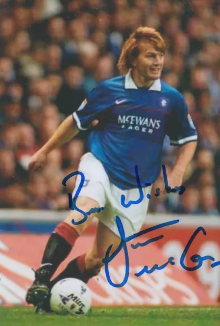 Stuart Mccall Firmato A Mano 6X4 Foto Rangers Calcio Autografo