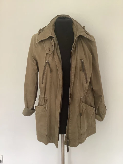 Veste Parka Zara Imperméable Kaki - Taille 36 Pour Femme - Occasion En Très Bon état