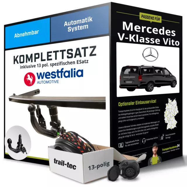 Anhängerkupplung WESTFALIA abnehmbar für MERCEDES V-Klasse Vito +Elektrosatz AHK