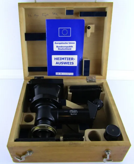 Carl Zeiss Jena, Nr. 2761, Photo-Micrographic Plate Camera Jug Handle Microscope