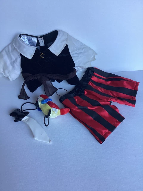 Build a Bear PIRATE Costume Outfit Clothes Black Red w/ Sword Parrot Bird 27A