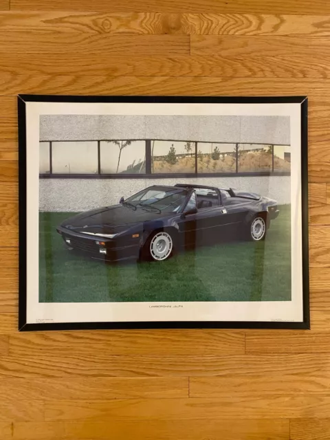 Black Lamborghini Jalpa 1986 Power Graphics Countach Exotic Car Print