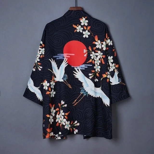 Loose Japanese Women Men Kimono Jacket Coat Retro Outwear Tops Haori Yukata Chic