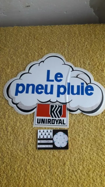 Vintage autocollant Le pneu pluie Uniroyal ancien voiture retro Oldtimer Sticker